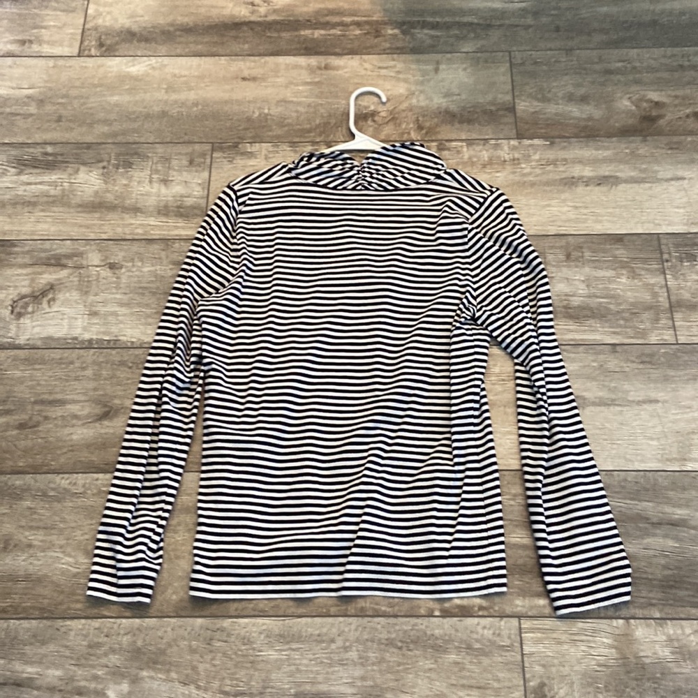 Talbots long sleeve striped v neck top shirt blouse size m medium - Picture 2 of 4